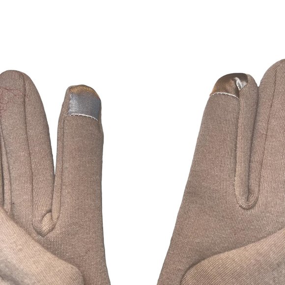 BYOS, Women's Tan Gloves, w/Faux Fur Lining & Button Details - Picture 4 of 4